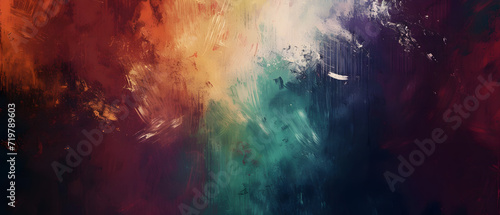 Abstract Painting of a Multicolored Rainbow