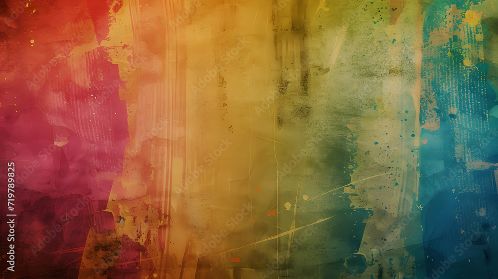 Vibrant Multicolored Abstract Painting on Wall Vibrant Multicolored Abstract Painting on Wall
