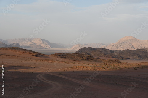 Wadi Rum desert in Jordan, inbetween Aqaba and Petra