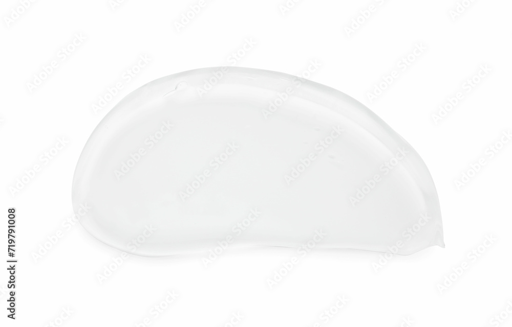 Sample of clear cosmetic gel isolated on white, top view Sample of clear cosmetic gel isolated on white, top view