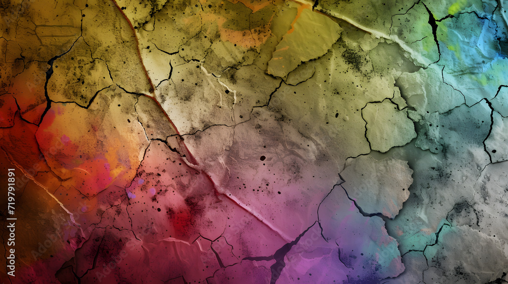 Multicolored Abstract Background With Cracked Texture