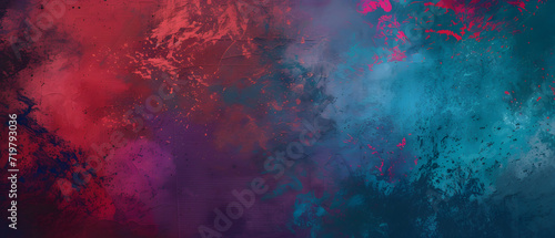 Abstract Painting With Red, Blue, and Purple Colors