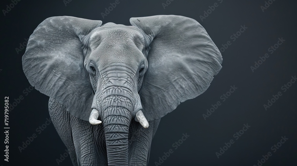 elephant on black background