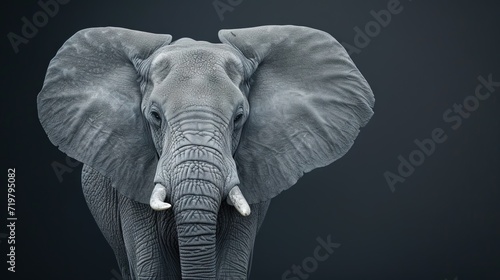 elephant on black background