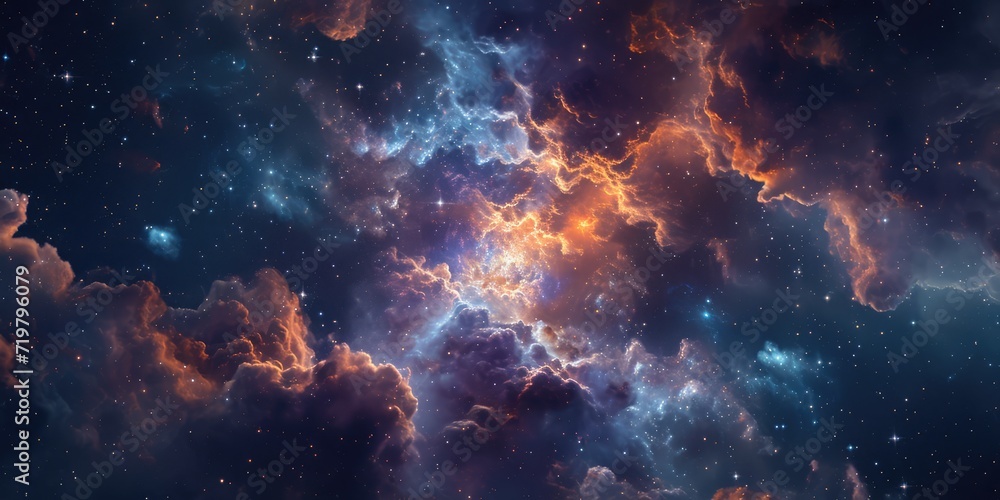 Nebula in Space: Stars and Clouds
