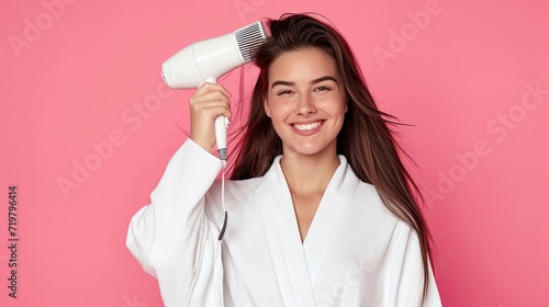 Woman with Smooth Skin: Hair Dryer Beauty Routine
