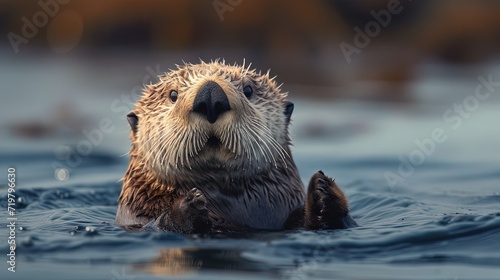 beaver swimming in the creak
