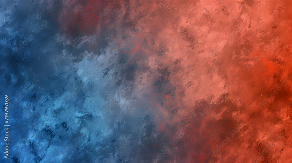 Red and Blue Background With Clouds in the Sky