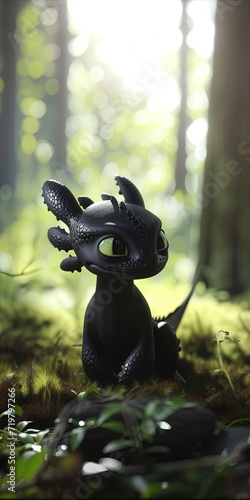Dragon 3d render, mythical reptilian beast © Brian