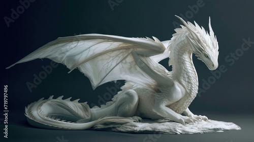 Dragon 3d render, mythical reptilian beast