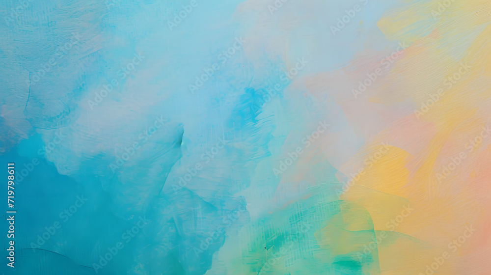Abstract Painting With Blue, Yellow, and Green Colors