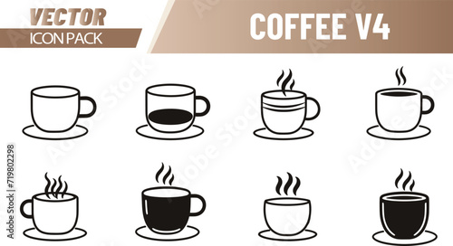 Steaming Coffee Mugs and Cups Vector Collection