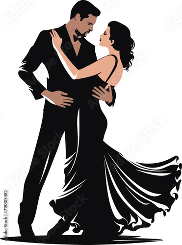 Elegant Couple Performing Rumba Dance Logo