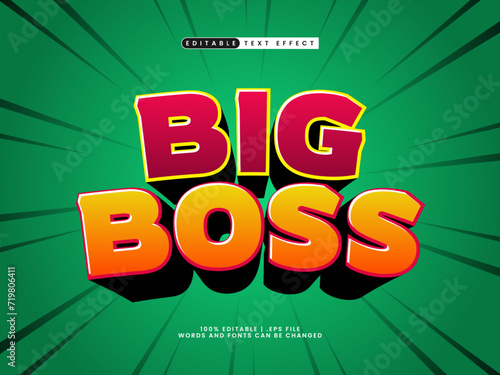 editable text effect style big boss