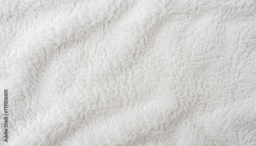 white plush fleece fabric texture background , background pattern of soft warm material with copy space for text