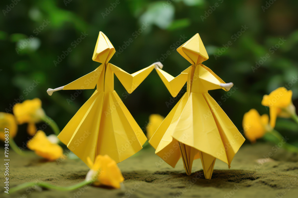 Togetherness and Unity: A Paper Origami Teamwork Symbol of Friendship, Love, and Equality