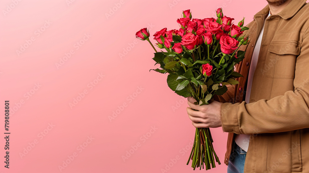person holding a bouquet of tulips