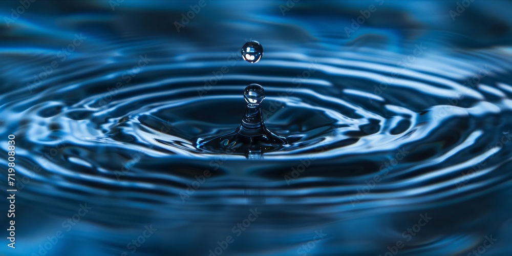 Water droplet creating ripples on a surface Water droplet creating ripples on a surface