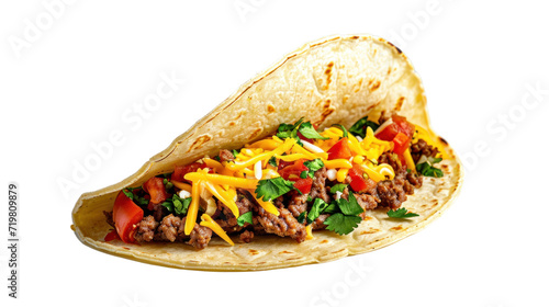 Delicious taco in the studio on the transparent background
