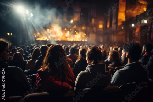 Audience in theatre watching concert