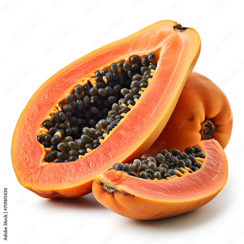 papaya on a white background papaya on a white background