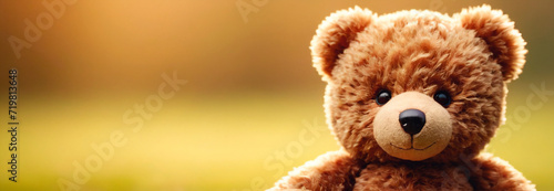 Cute teddy bear. Soft plush toy photo