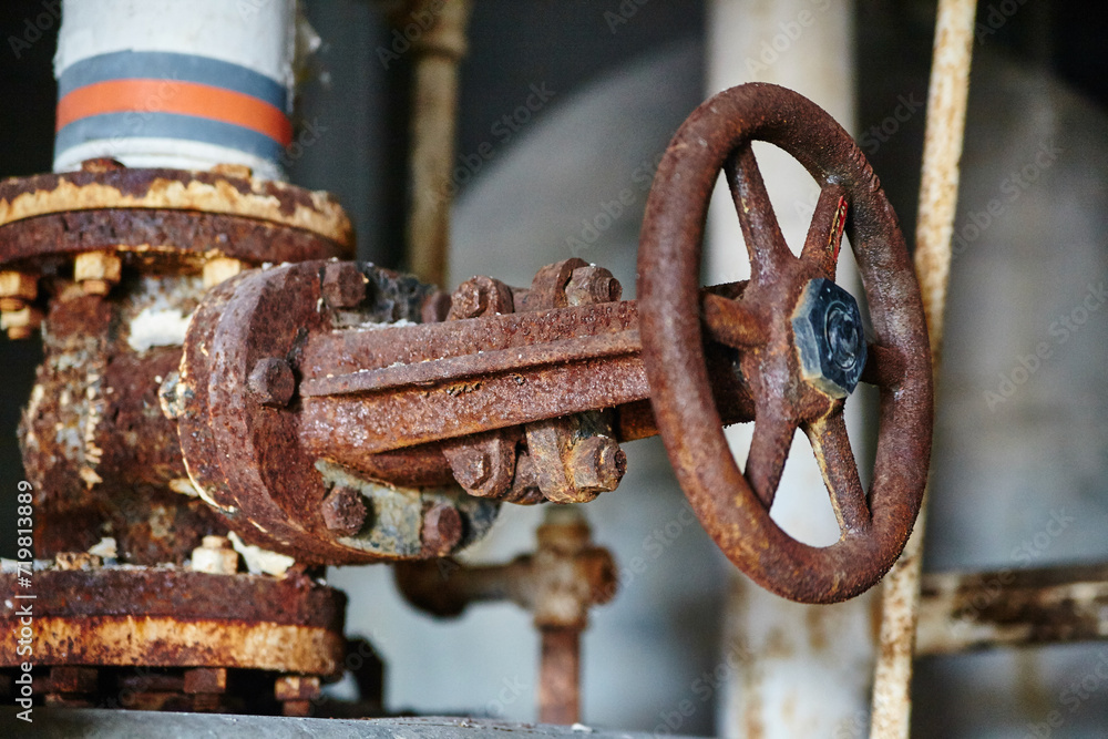 Wheel Valve Rusted Rusted Industrial Valve Texture in Abandoned Factory Setting Stock ...