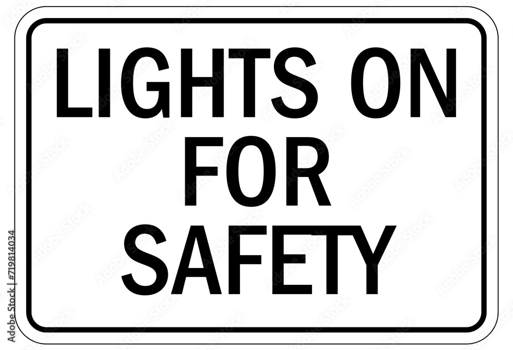 Truck safety sign lights on for safety Truck safety sign lights on for safety