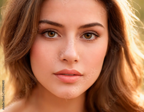 Portrait of young beautiful woman with clean fresh skin