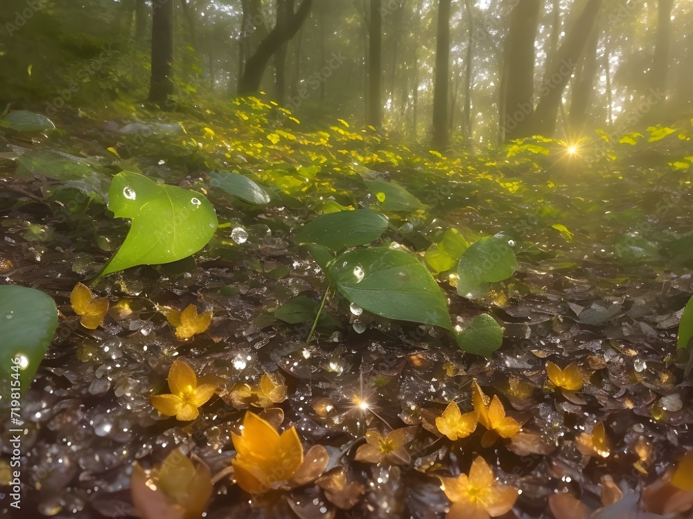 Naklejka premium autumn leaves in the forest
