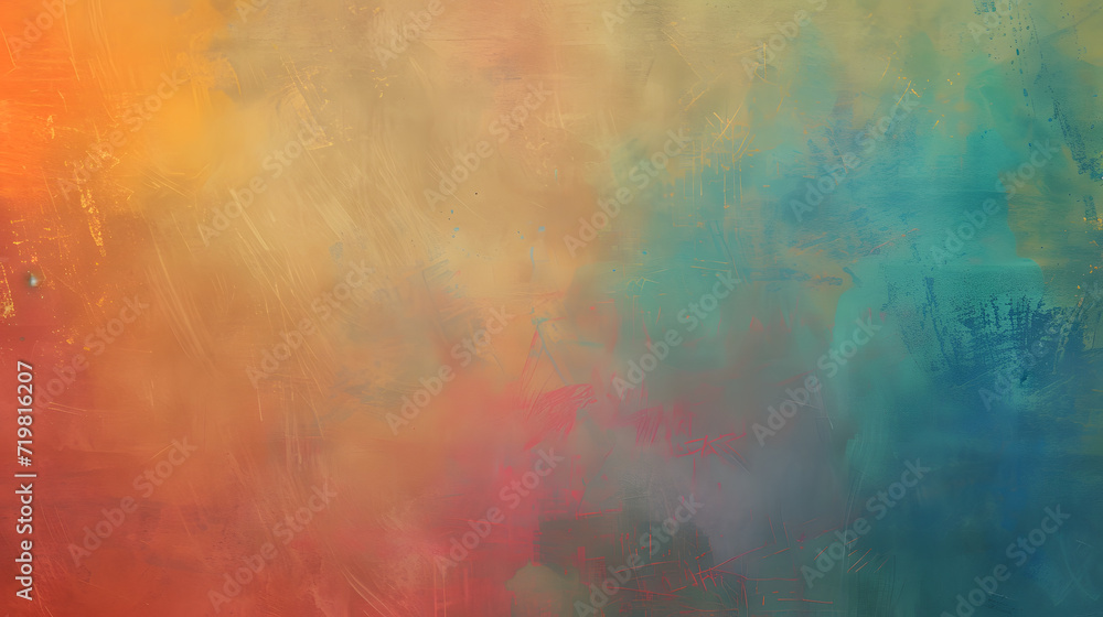 Abstract Painting of Multicolored Clouds in the Sky