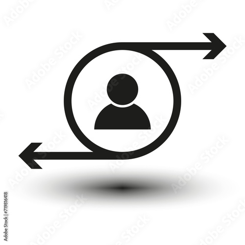 Employee transfer icon. People exchange icon. Vector illustration. EPS 10.