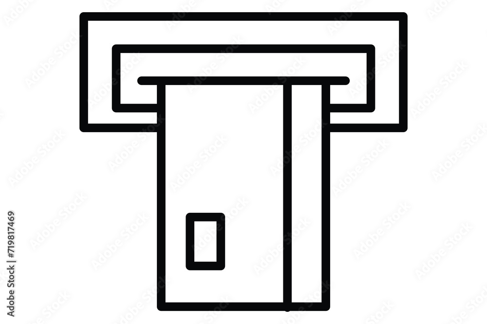 ATM machine icon. icon related to location of ATM. line icon style. element illustration