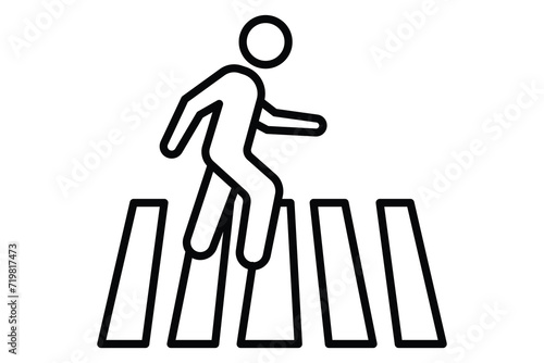 Pedestrian Crossing icon. icon related to pedestrian pathways, public navigation. line icon style. element illustration