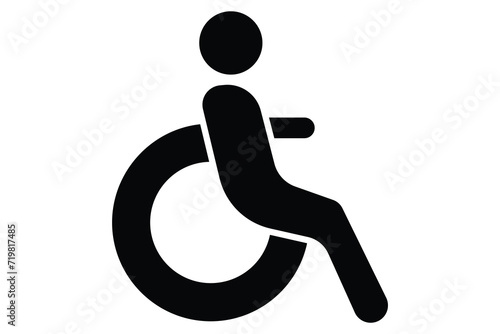 disabled icon wheelchair. icon related to accessible routes. solid icon style. element illustration