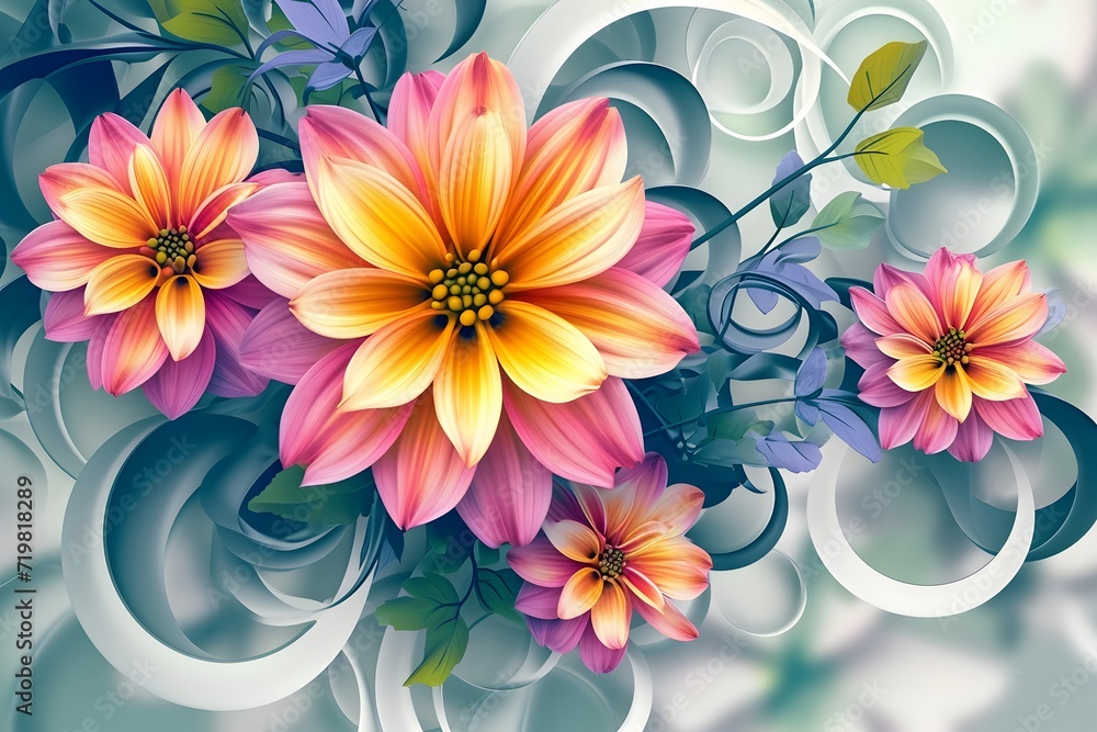 Spring flowers in paper cut style with copy space Spring flowers in paper cut style with copy space