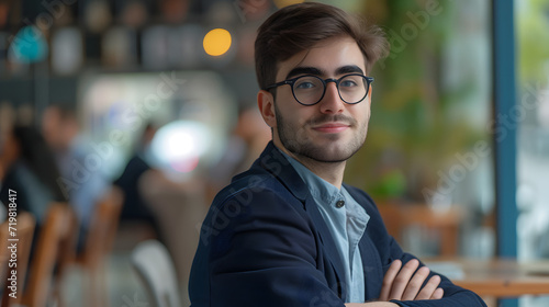 Smiling Man With Glasses Poses for a Picture