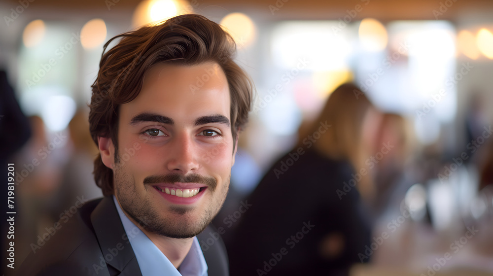Smiling Man in a Suit Poses for the Camera Smiling Man in a Suit Poses for the Camera