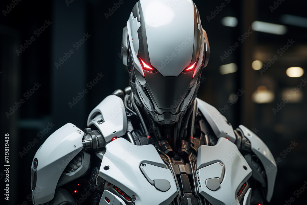 cyborg robot in armored suit cyborg robot in armored suit