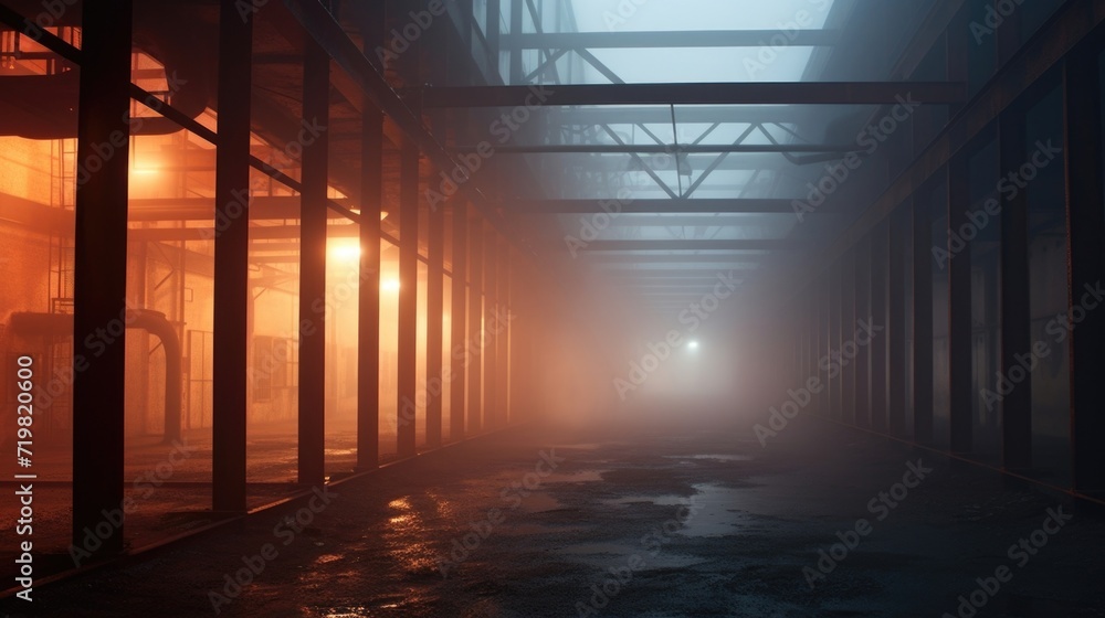 Through the mist uncanny images of smokeshrouded abandoned factories