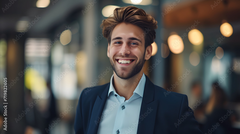 Smiling Businessman Wearing Suit and Tie Smiling Businessman Wearing Suit and Tie