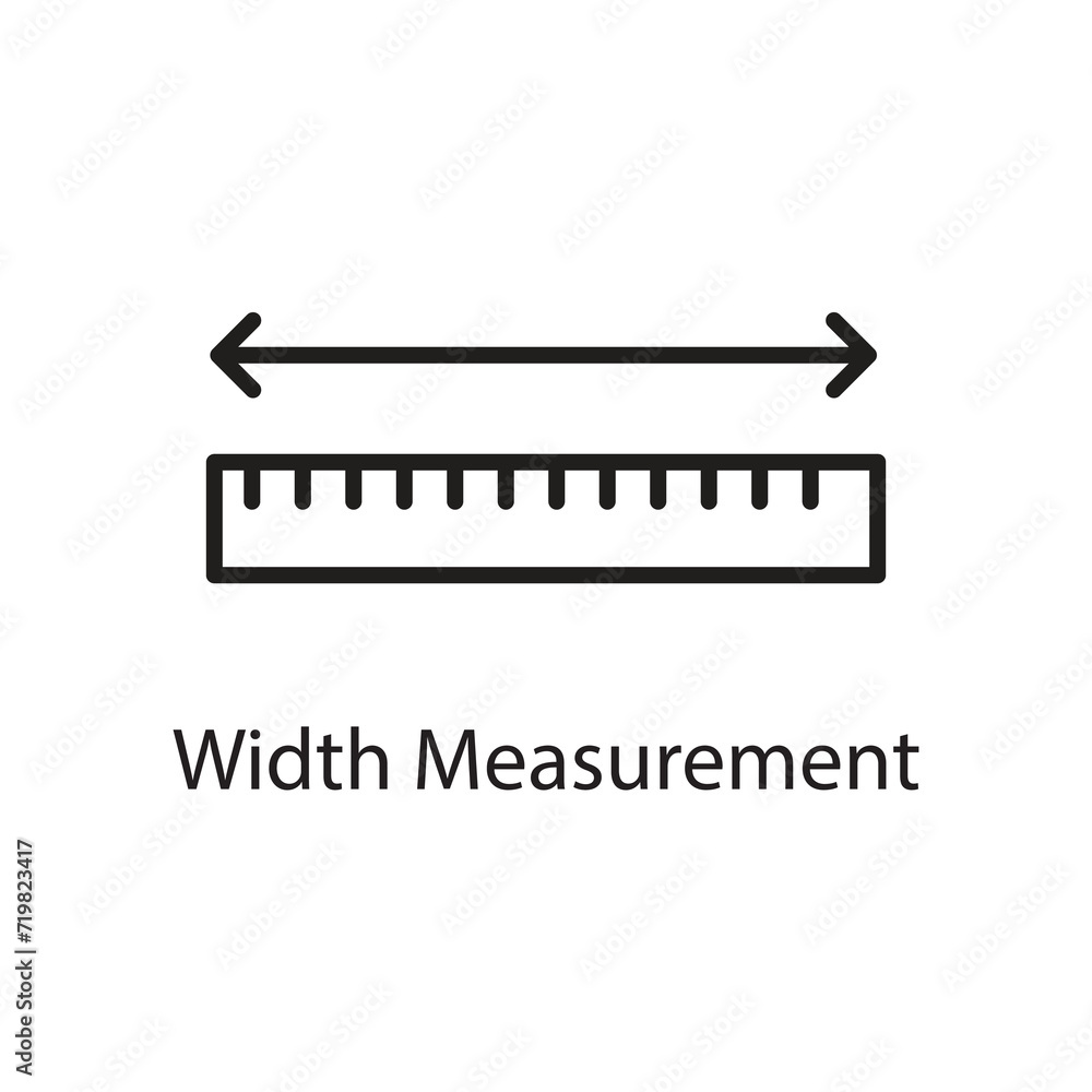 Width Measurement simple flat liner illustration on white background..eps