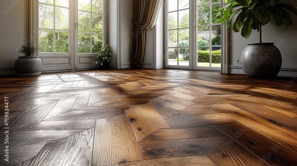 A dark laminate with a texture under a tree in the style of Chevron, which creates a dynamic graphic patte A dark laminate with a texture under a tree in the style of Chevron, which creates a dynamic graphic patte