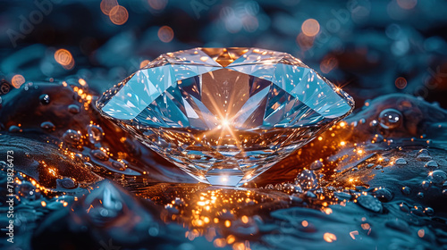 Diamond with a snow diamond effect shine and light that give the diamond the effect of a snow diam
