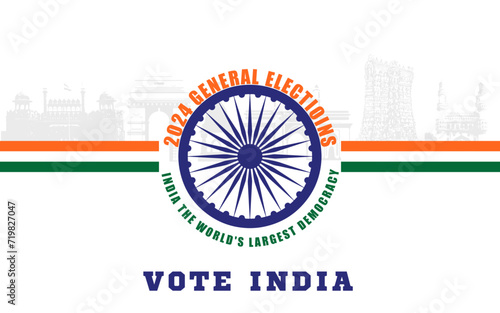 Indian General Election Poster, India Elections, Election banner for 2024, India flag concept election banner	
