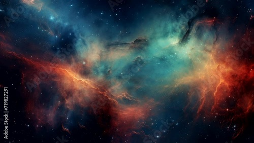 Cosmic Canvas: Painting the Starry Yellow Blue Sky Galaxy