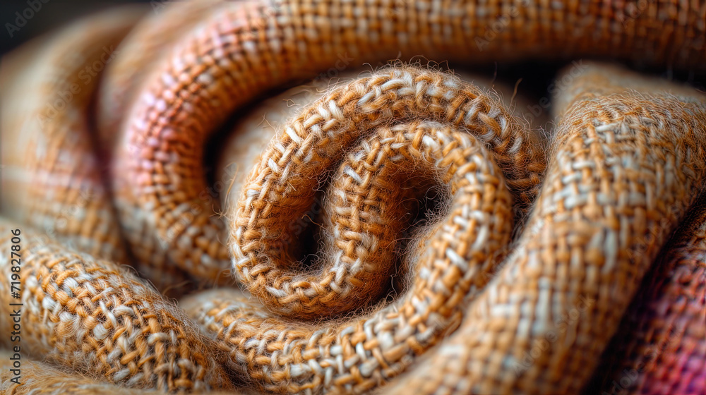 Fototapeta premium Flax wool a mixture of wool and linen, which creates a unique texture with small fibers and natural shi