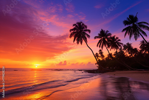 beautiful beach view with sunset © Salawati