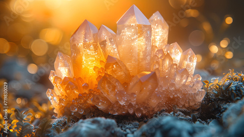 Law crystals formed in the cooling of the flow, creating overflows and reflectio photo