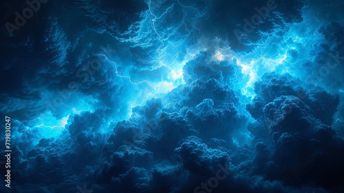 Lightning in the clouds bright sparks of light playing inside dense clouds create the effect of myst